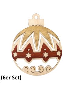 6er-Set Christbaumkugeln mit Stern