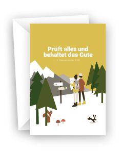 Faltkarte 'Prüft alles und behaltet das Gute' (6 Ex.)