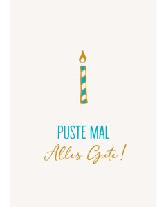 Postkarte  6 Ex. 'Puste mal - Alles Gute!