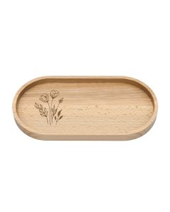 Holztablett Blumen und Gr&auml;ser