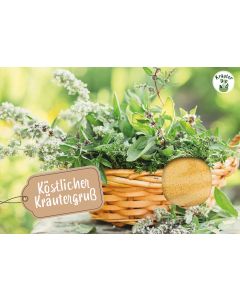 Dipkarte 'Köstlicher Kräutergruß'