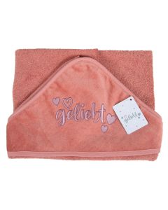 Baby-Badetuch 'geliebt' rosa