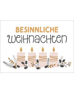 Minikarte 'Besinnliche Weihnachten' (Kerzen)