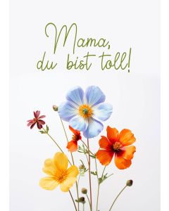 Postkarte Mama du bist toll!