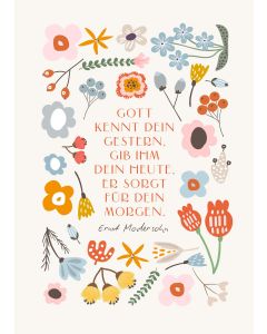 Postkarte Gott kennt dein Gestern, gib ihm dein Heute
