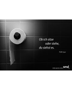 Postkarte 'Ob ich sitze oder stehe...'