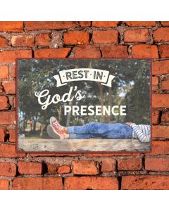 Metallschild 'Rest in God's presence'