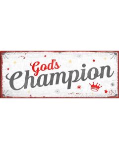 Metallschild 'God's champion'