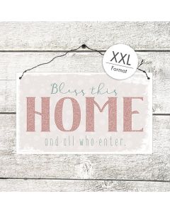 Holzschild XXL 'Bless this home ...'