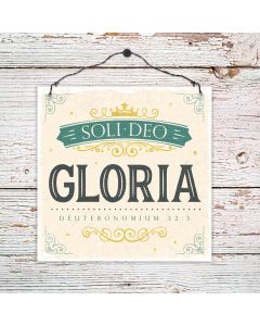Holzschild klein 'Soli Deo Gloria'