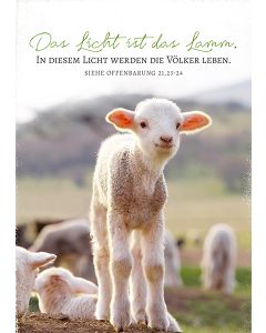 Postkarte 'Das Licht ist das Lamm. In diesem Licht werden   die Völker leben. Siehe Offenbarung 21,23-24'