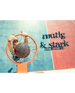 Postkarte 'mutig & stark' (Basketball) 1EX