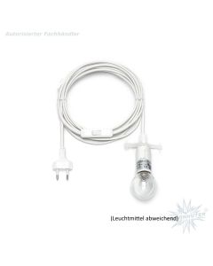 Kabel 4 m weiß für innen mit LED-Lampe