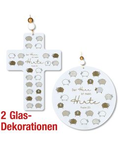 Glas-Set 'Psalm 23 - Gold-Edition' 2-teilig