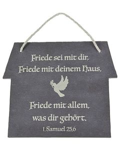 Schiefertafel Haussegen 'Friede sei mit dir ...'