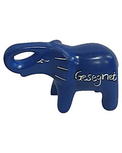 Speckstein-Elefant 'Gesegnet' blau, klein