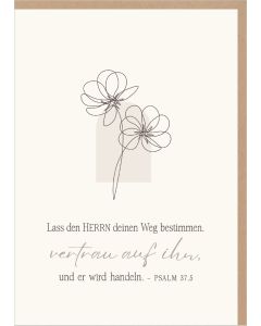 Faltkarte 'Lass den HERRN deinen Weg bestimmen, vertraue auf ihn, und er wird handeln. Psalm 37,5'