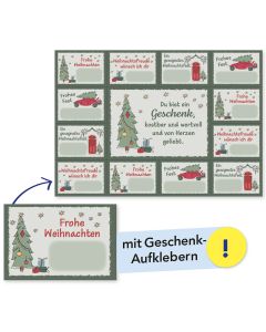 Aufkleber-Grußkarte Weihnachten 12 Ex.