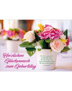 Postkarte Geburtstag 'Blumenstrauß' 4 Ex.