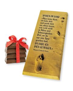 Schokolade Spuren im Sand