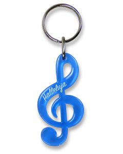 Schlüsselanhänger 'Notenschlüssel' blau