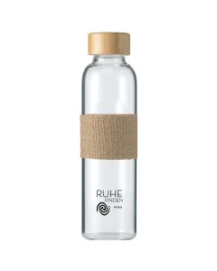 Glas-Trinkflasche 'Ruhe finden. Ps. 62,6'