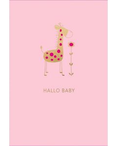 Faltkarte 'Hallo Baby' rosa