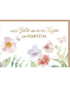 Faltkarte 'Alles Gute und Gottes Segen zum Geburtstag'