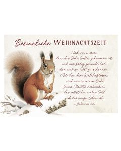 Postkarte 'Besinnliche Weihnachtszeit'  12 x                Motiv: Eichhörnchen