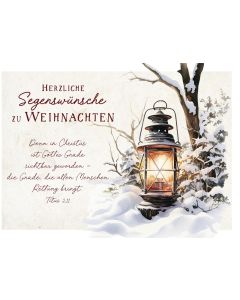 Postkarte 'Herzliche Segenswünsche zu Weihnachten' 12X      Motiv: Laterne