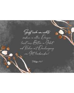 Postkarte 'Sorgt euch um nichts'