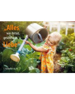 Postkarte 10 Ex. 'Alles, was ihr tut, geschehe in Liebe.'