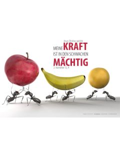 Poster A3 laminiert 'Meine Kraft ist in den Schwachen mächti