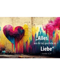 Poster A3 laminiert 'Alles, was ihr tut, geschehe in Liebe'
