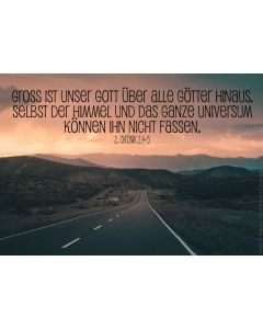 Postkarte 'Groß ist unser Gott über alle Götter hinaus. Selbst der Himmel und das ganze Universum ...'