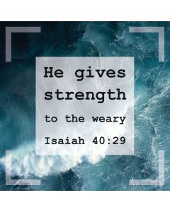 Postkarte 'He gives strength to the way. Isaiah 40:29'